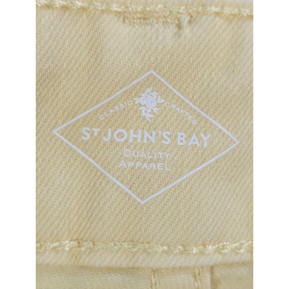 St. John’s Bay Women Yellow Cotton Blend Pants Size 20W / 2W Casual Straight Leg - Picture 2 of 12